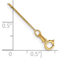 14k .5mm Box with Spring Ring Clasp Chain Anklet-PEN1-10