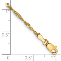 14k 1.70mm Singapore Chain Anklet-PEN10-10