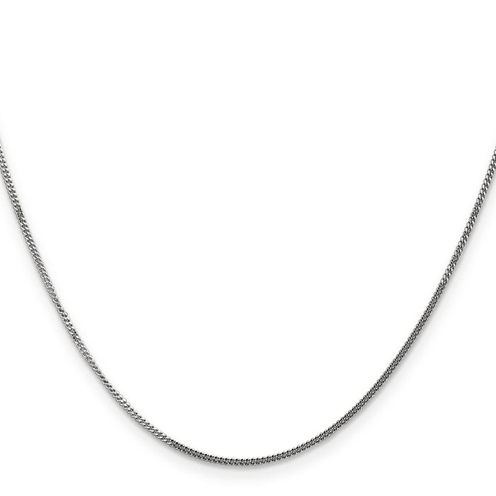 14k White Gold 1.3mm Curb Pendant Chain-PEN100-16