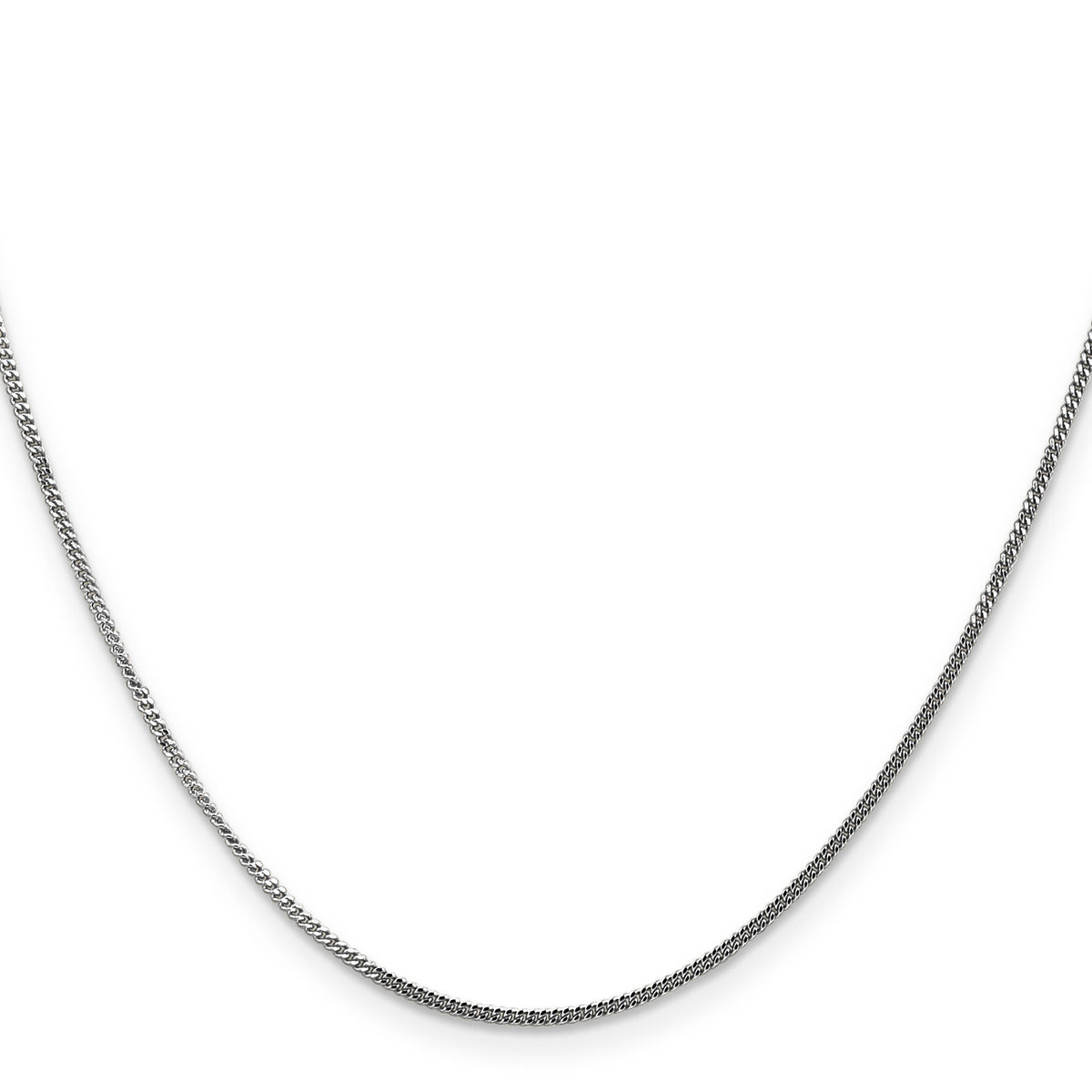 14k White Gold 1.3mm Curb Pendant Chain-PEN100-20