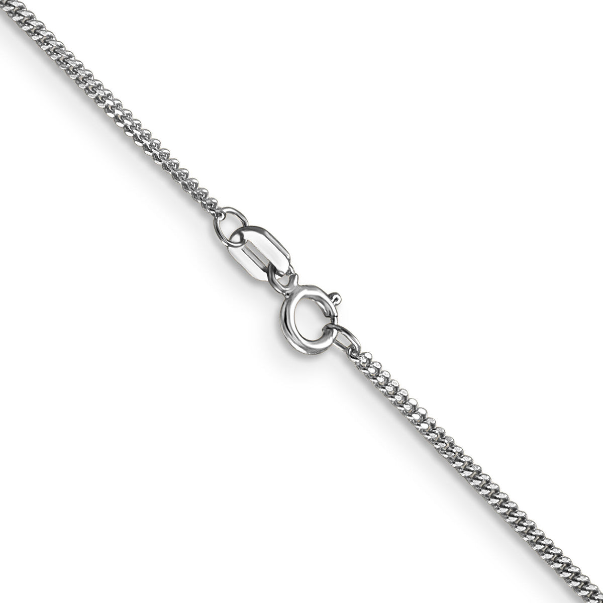 14k White Gold 1.3mm Curb Pendant Chain-PEN100-18