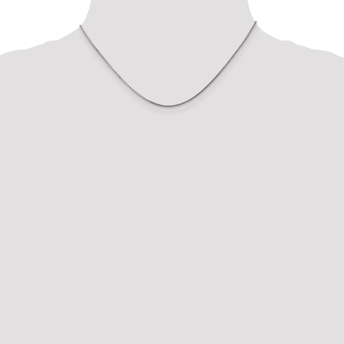 14k White Gold 1.3mm Curb Pendant Chain-PEN100-16