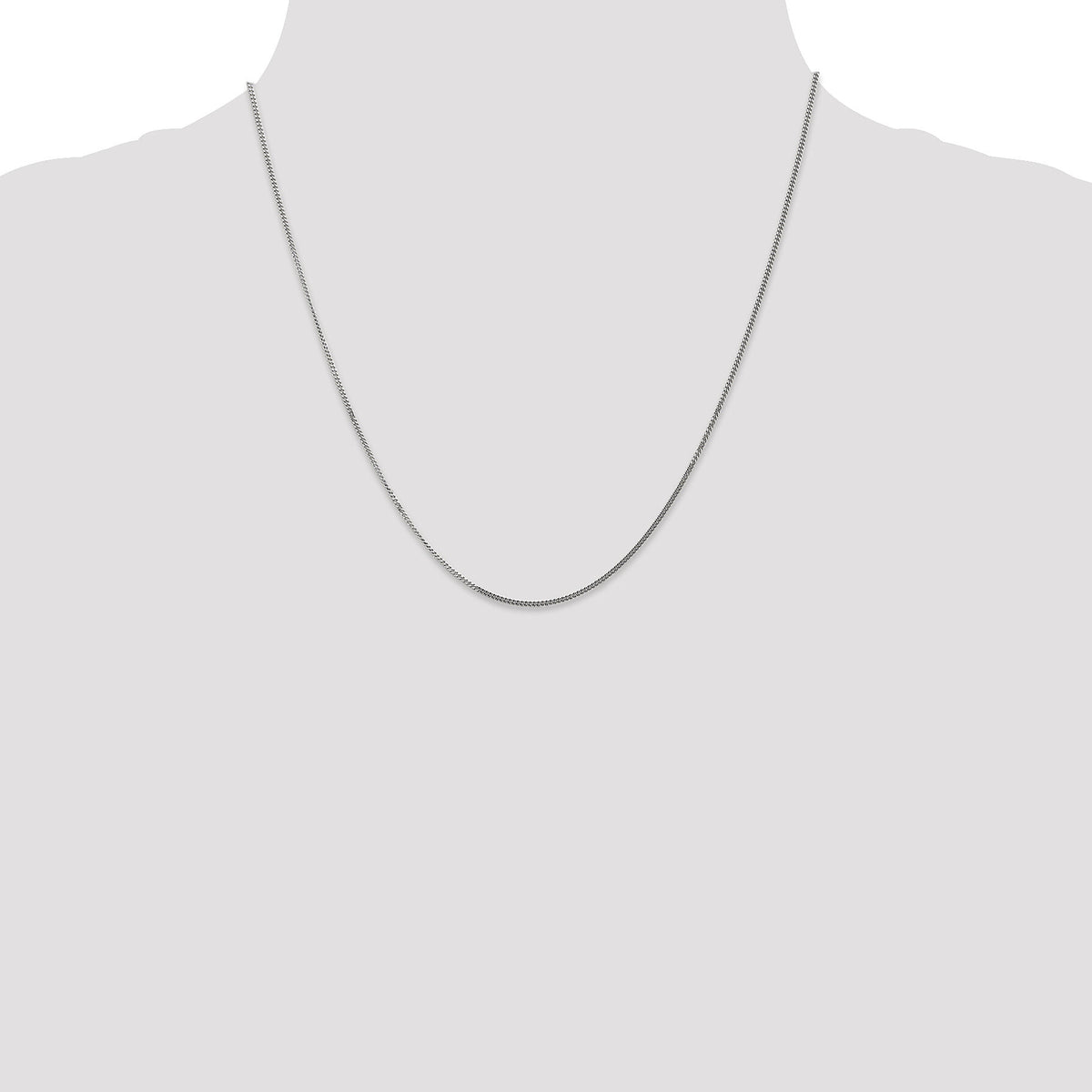 14k White Gold 1.3mm Curb Pendant Chain-PEN100-20