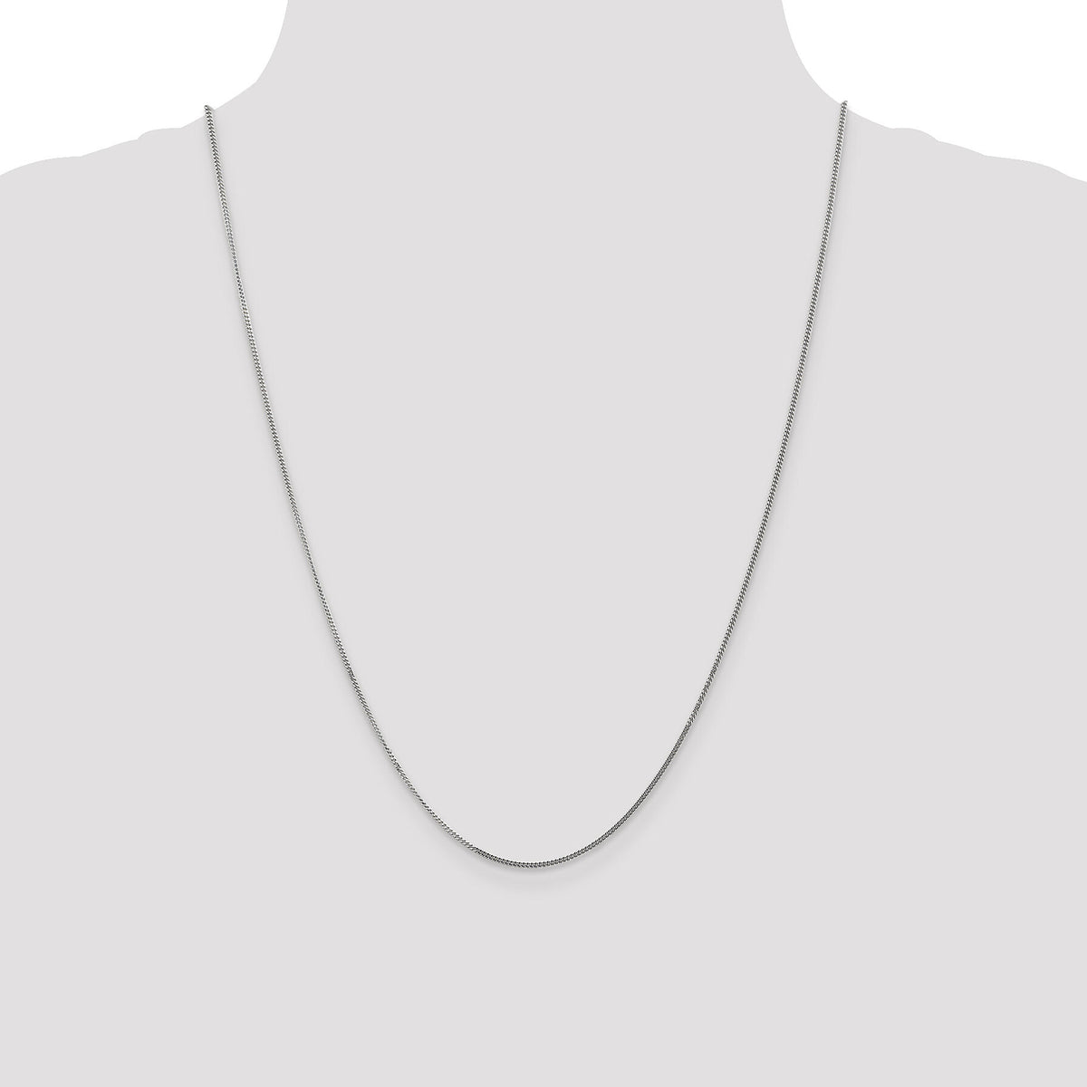 14k White Gold 1.3mm Curb Pendant Chain-PEN100-24