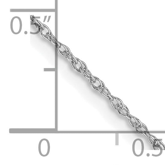 14k WG .8mm Polished Light Baby Rope Chain-PEN108-7