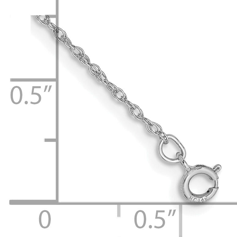 14k WG .8mm Polished Light Baby Rope Chain-PEN108-5.5