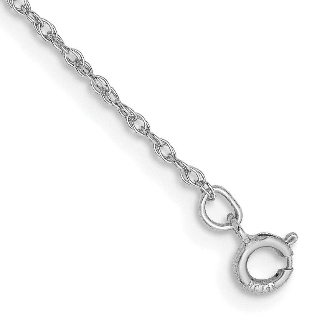 14k WG .8mm Polished Light Baby Rope Chain-PEN108-6