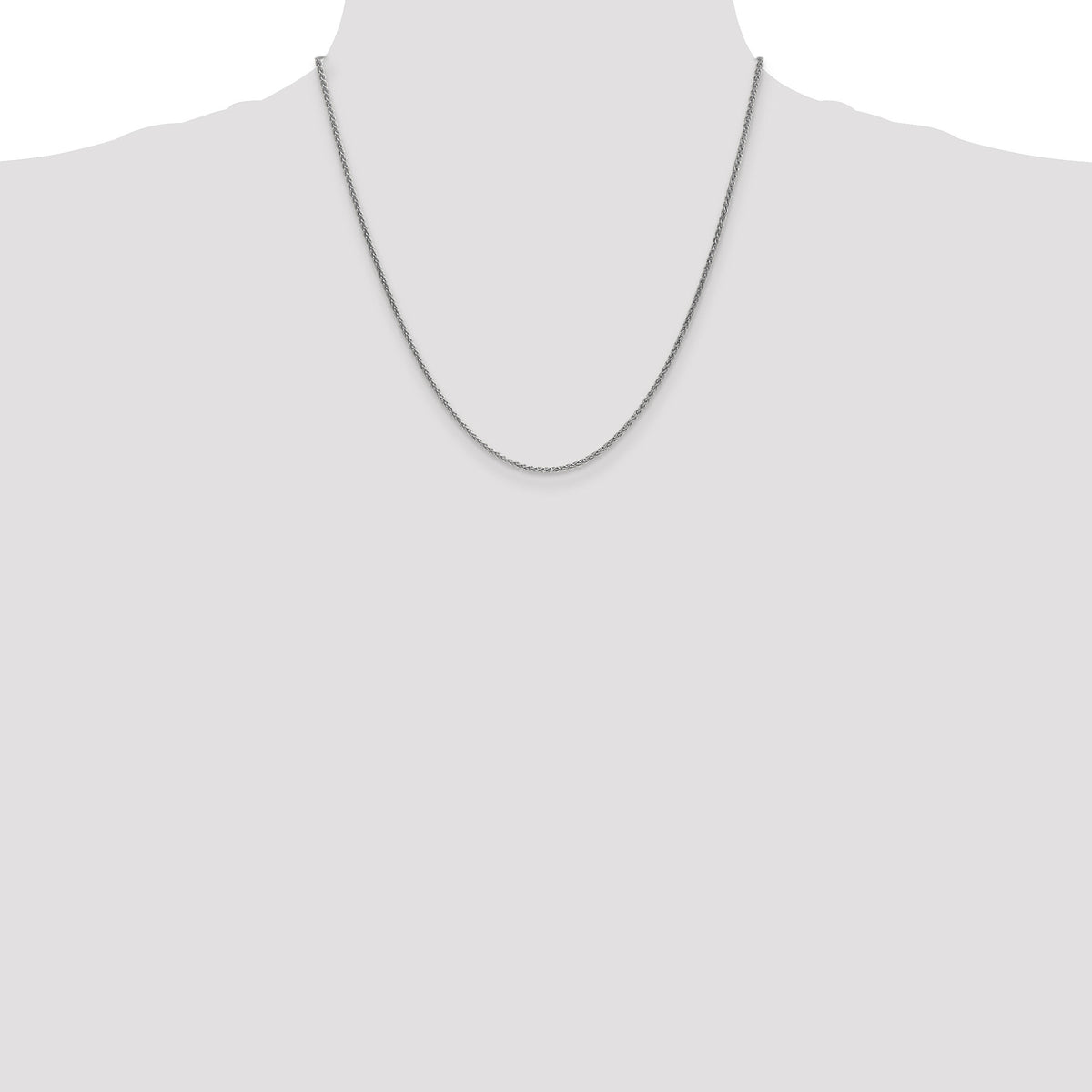 14k White Gold 1.7mm Spiga Chain-PEN121-20