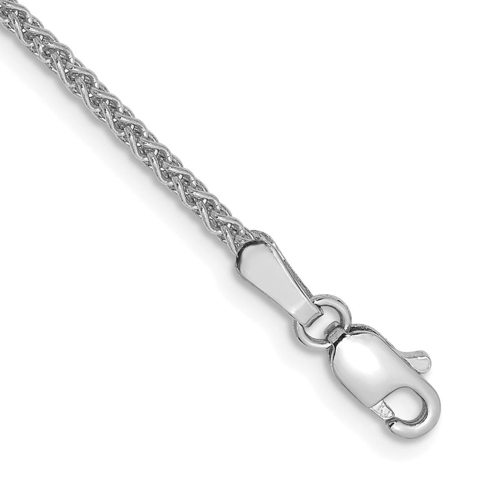 14k White Gold 1.7mm Spiga Chain Anklet-PEN121-9