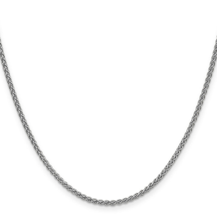 14k White Gold 2.1mm Spiga Chain-PEN122-22