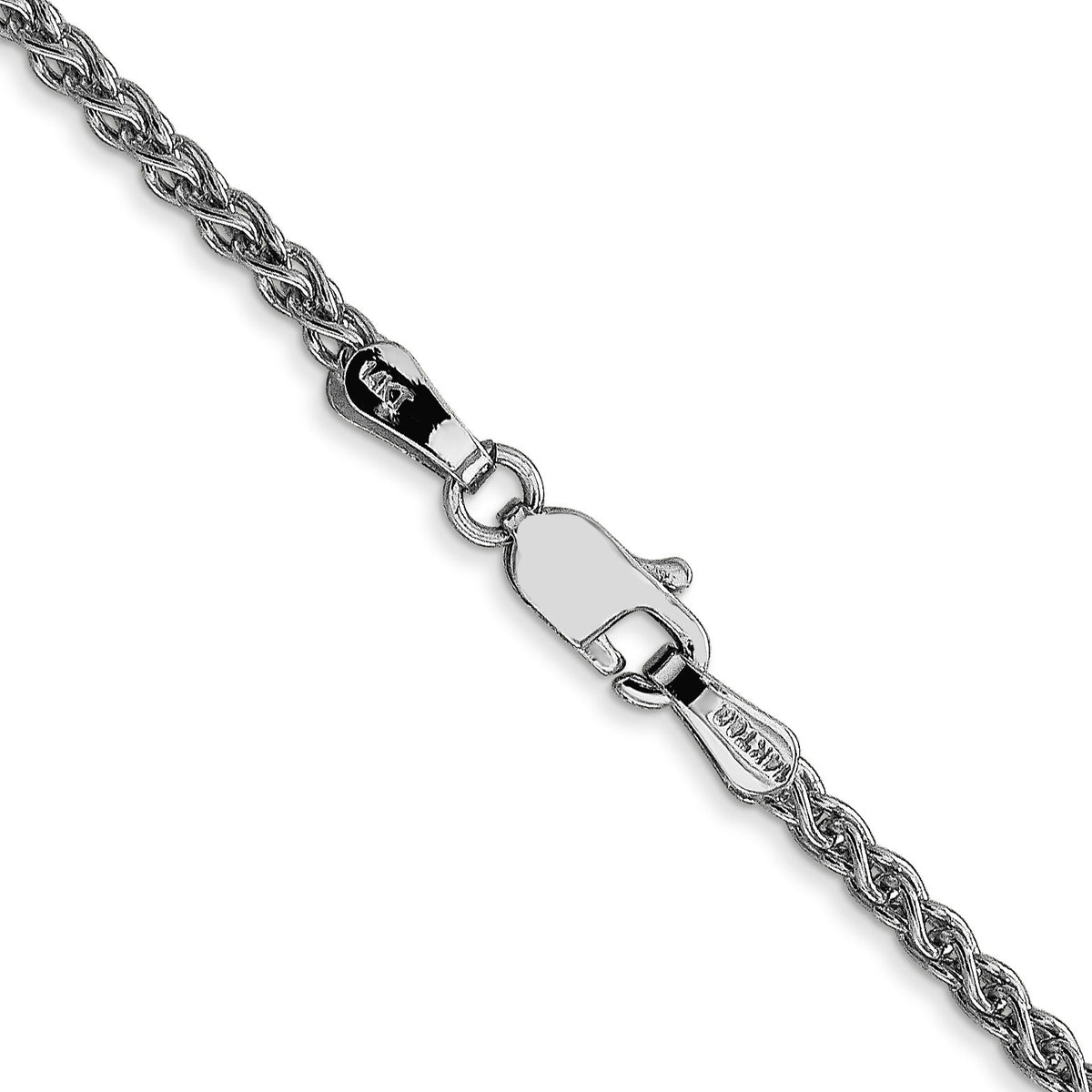 14k White Gold 2.1mm Spiga Chain-PEN122-22