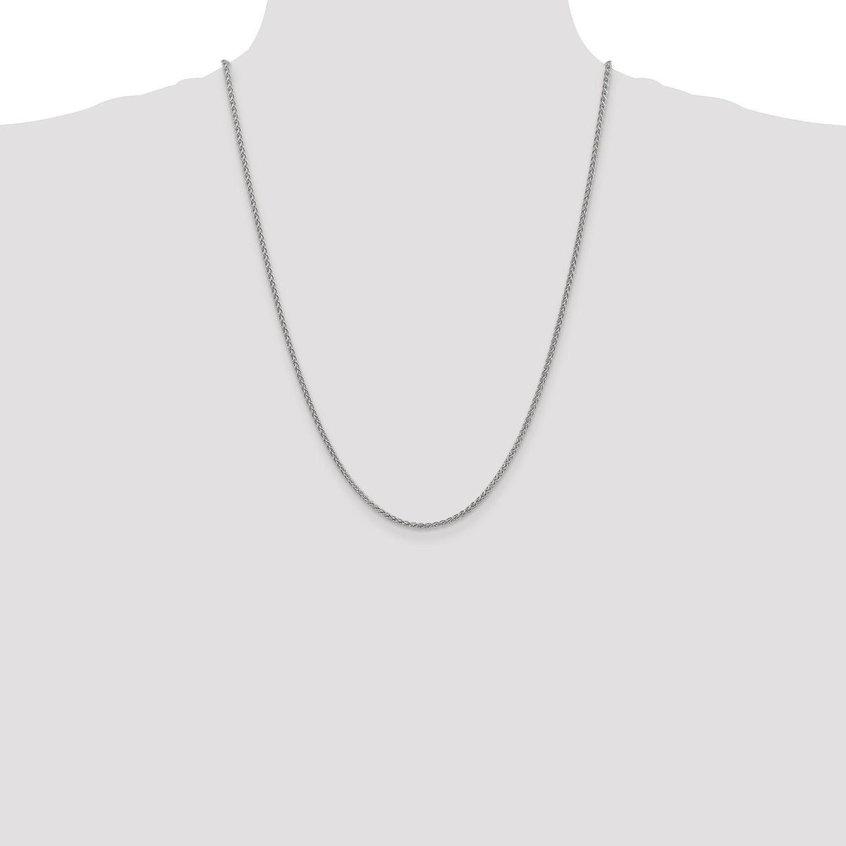 14k White Gold 2.1mm Spiga Chain-PEN122-24