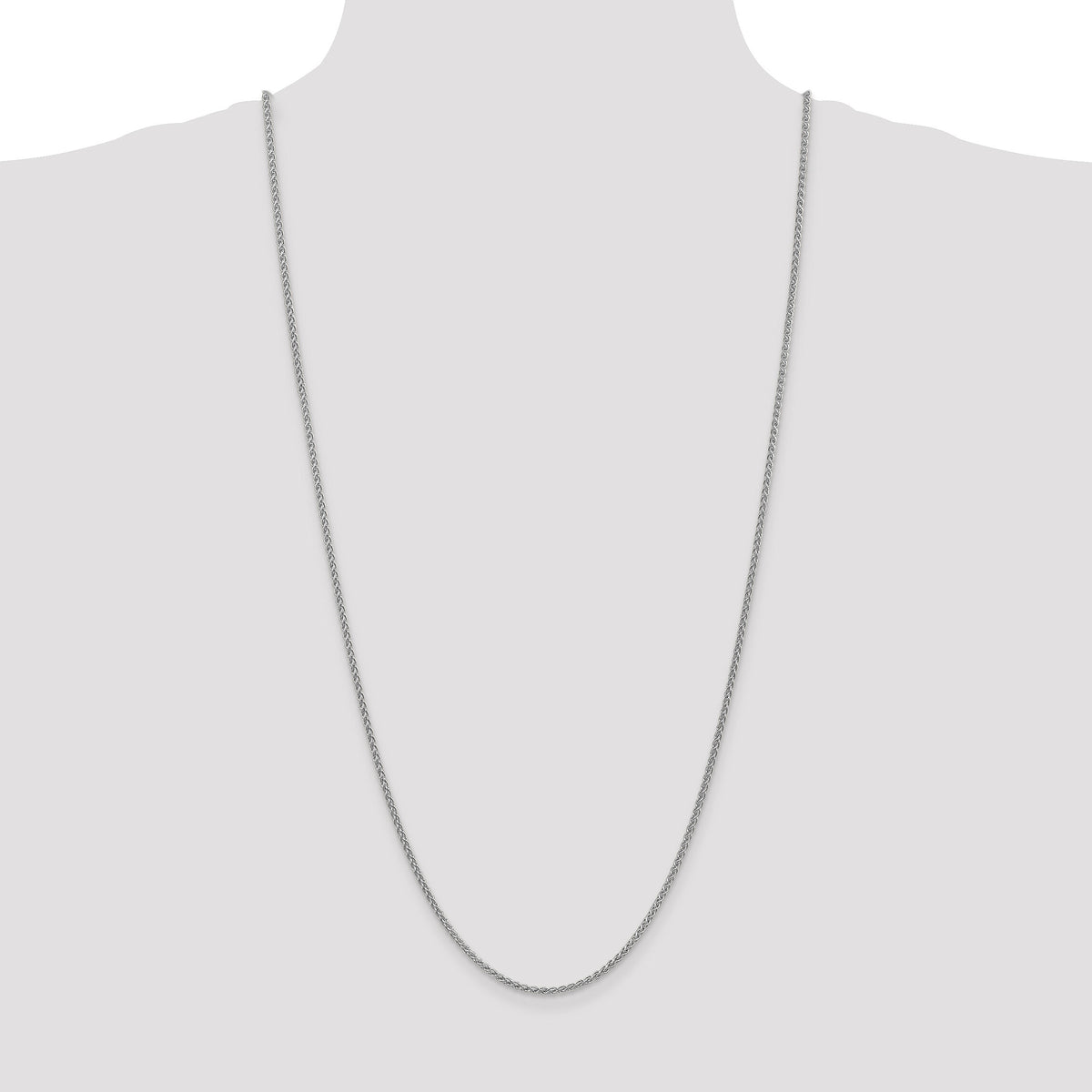 14k White Gold 2.1mm Spiga Chain-PEN122-30