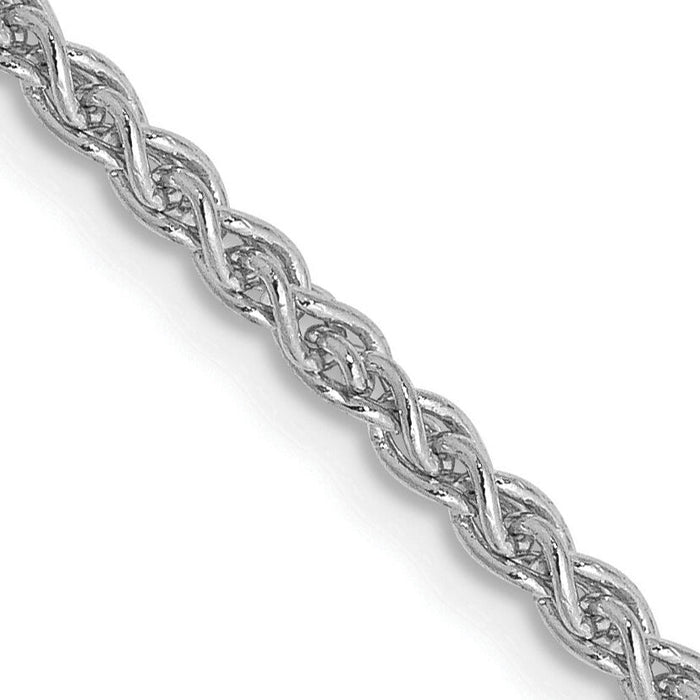14k White Gold 2.1mm Spiga Chain-PEN122-30