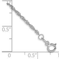 14k White Gold 1.4mm Singapore Chain Anklet-PEN123-10