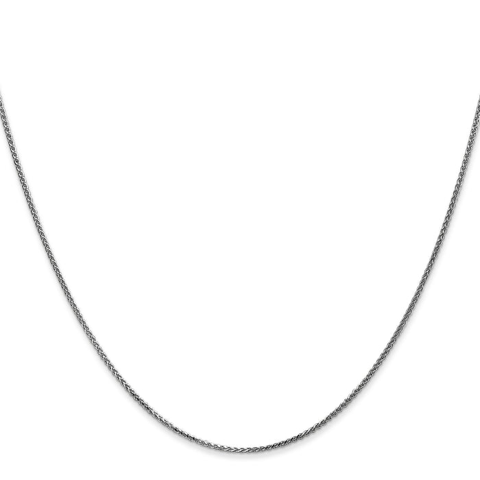 14k White Gold 1.05mm D/C Spiga with Spring Ring Clasp Chain-PEN126-24