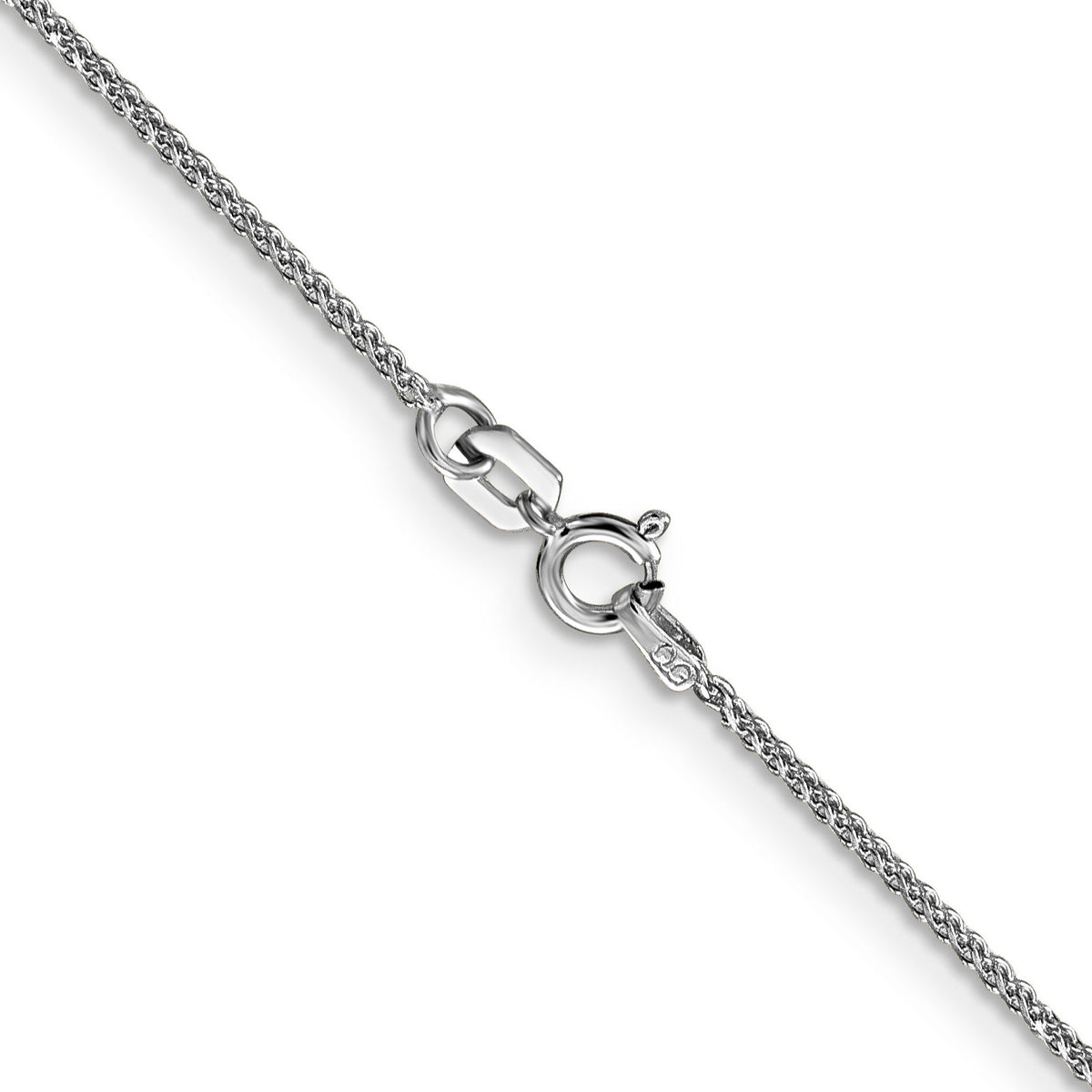 14k White Gold 1.05mm D/C Spiga with Spring Ring Clasp Chain-PEN126-16