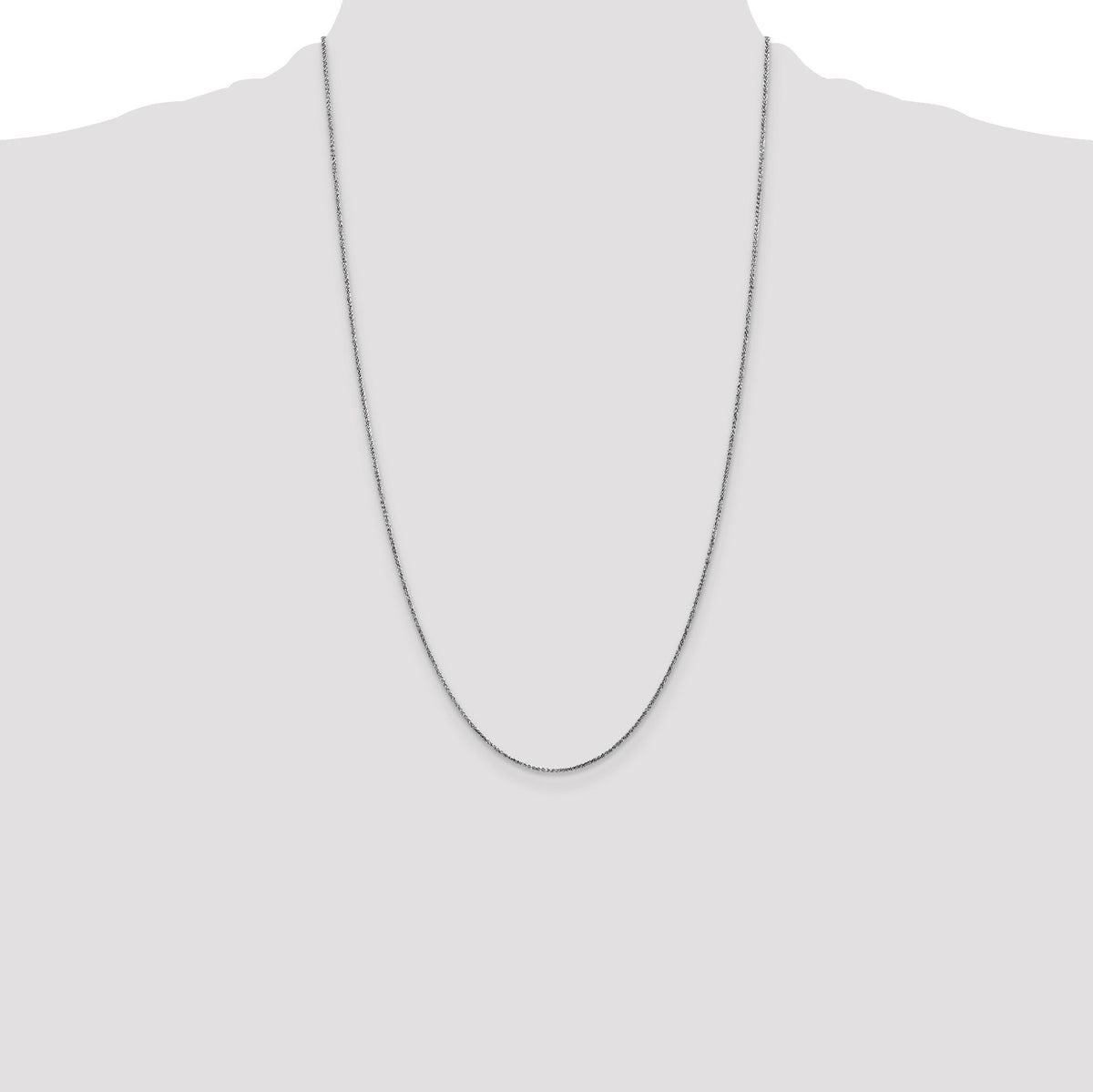 14k White Gold 1.05mm D/C Spiga with Spring Ring Clasp Chain-PEN126-26