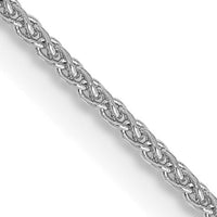 14k White Gold 1.05mm D/C Spiga with Spring Ring Clasp Chain-PEN126-26