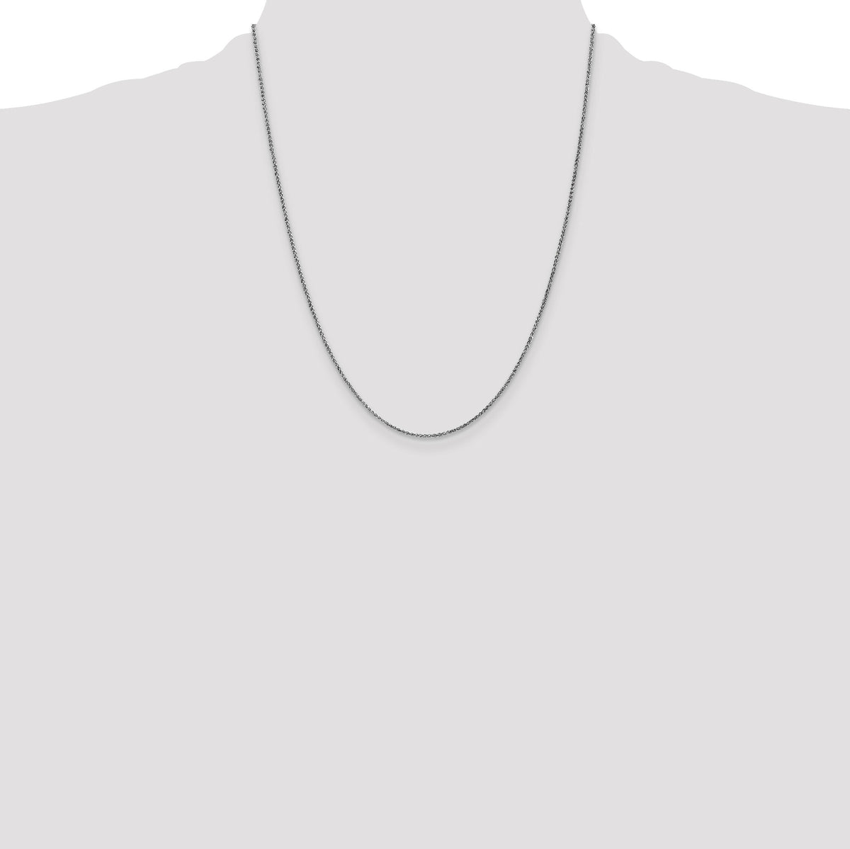 14k White Gold 1.25mm D/C Spiga Chain-PEN127-22