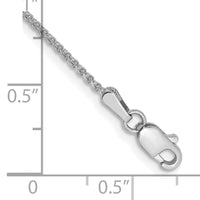 14k White Gold 1.25mm Solid Diamond-cut Spiga Chain Anklet-PEN127-9