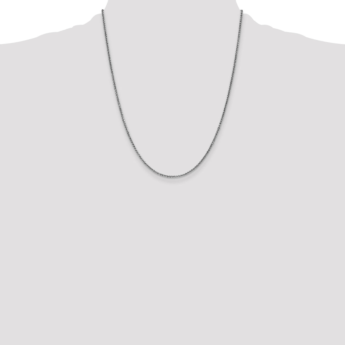 14k White Gold 1.7mm D/C Spiga Chain-PEN128-22