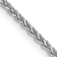 14k White Gold 1.7mm D/C Spiga Chain-PEN128-24