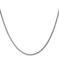 14k White Gold 2.1mm D/C Spiga Chain-PEN129-14