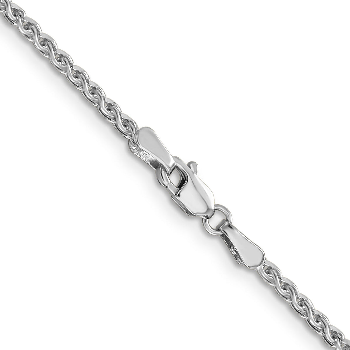 14k White Gold 2.1mm D/C Spiga Chain-PEN129-18
