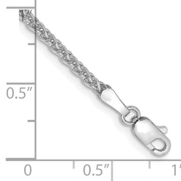 14k White Gold 2.1mm D/C Spiga Chain-PEN129-7