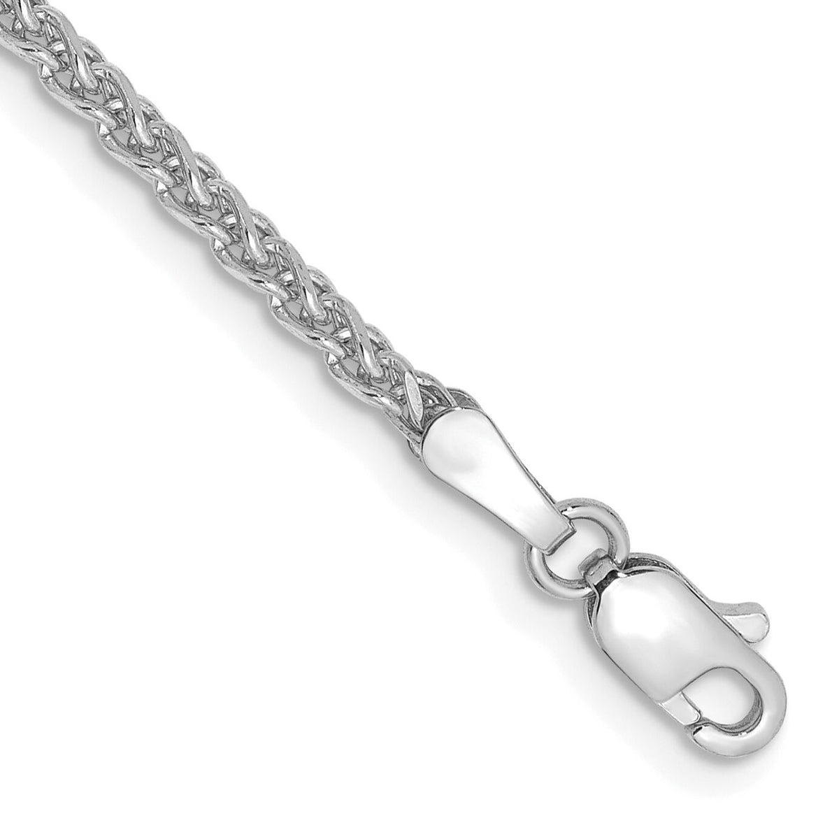 14k White Gold 2.1mm D/C Spiga Chain-PEN129-7