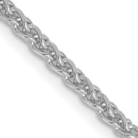 14k White Gold 2.1mm D/C Spiga Chain-PEN129-14