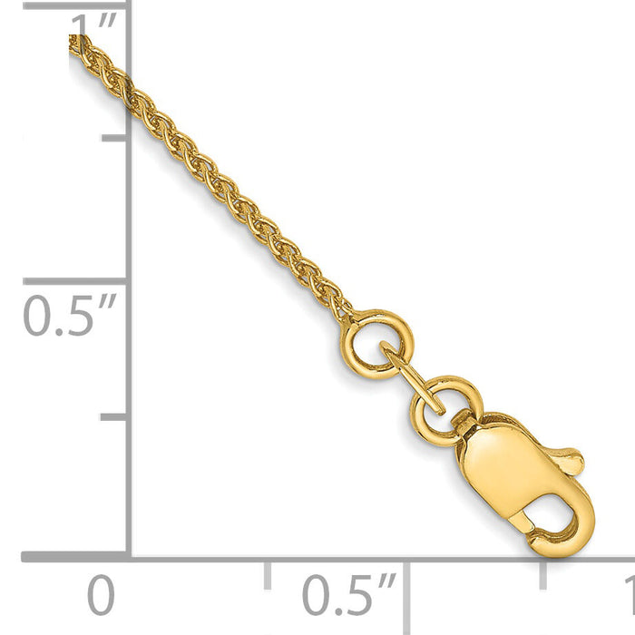 14k 1.05mm Solid Polished Spiga Chain Anklet-PEN133-10