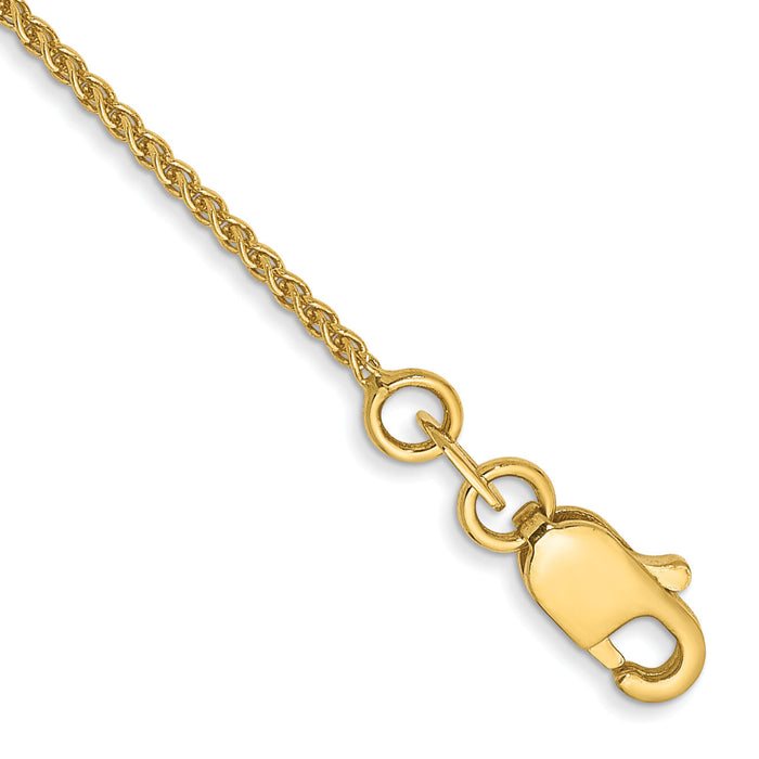 14k 1.05mm Solid Polished Spiga Chain Anklet-PEN133-9