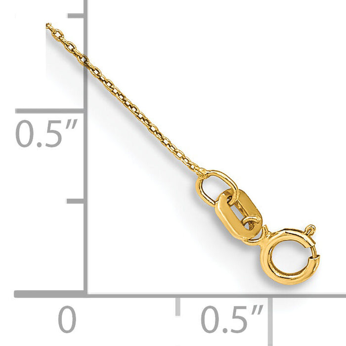 14k .75mm Round Open Link Cable Chain Anklet-PEN135-10
