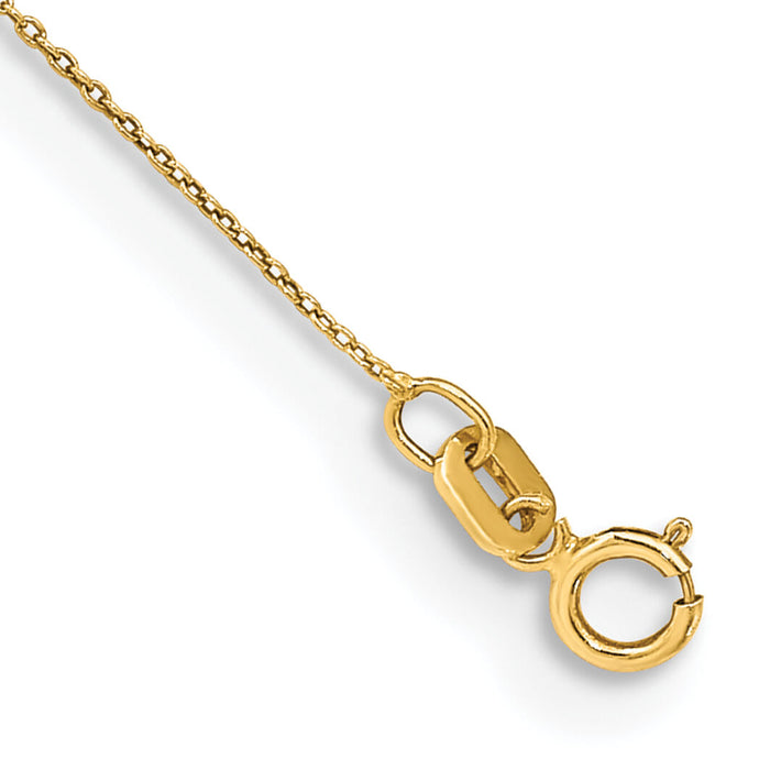 14k .75mm Round Open Link Cable Chain Anklet-PEN135-9