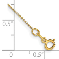 14k .6mm D/C Round Open Link Cable Chain Anklet-PEN136-10