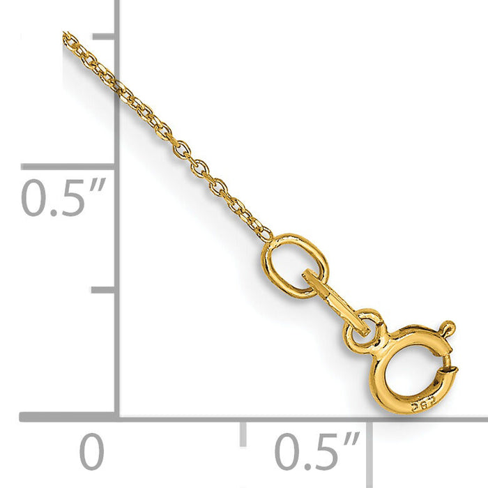 14k .6mm D/C Round Open Link Cable Chain Anklet-PEN136-10