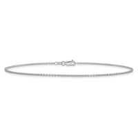 14k White Gold 1.4mm Solid Polished Cable Chain Anklet-PEN137-10