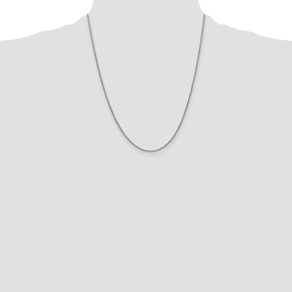 14k White Gold 1.4mm Round Open Link Cable Chain-PEN137-22