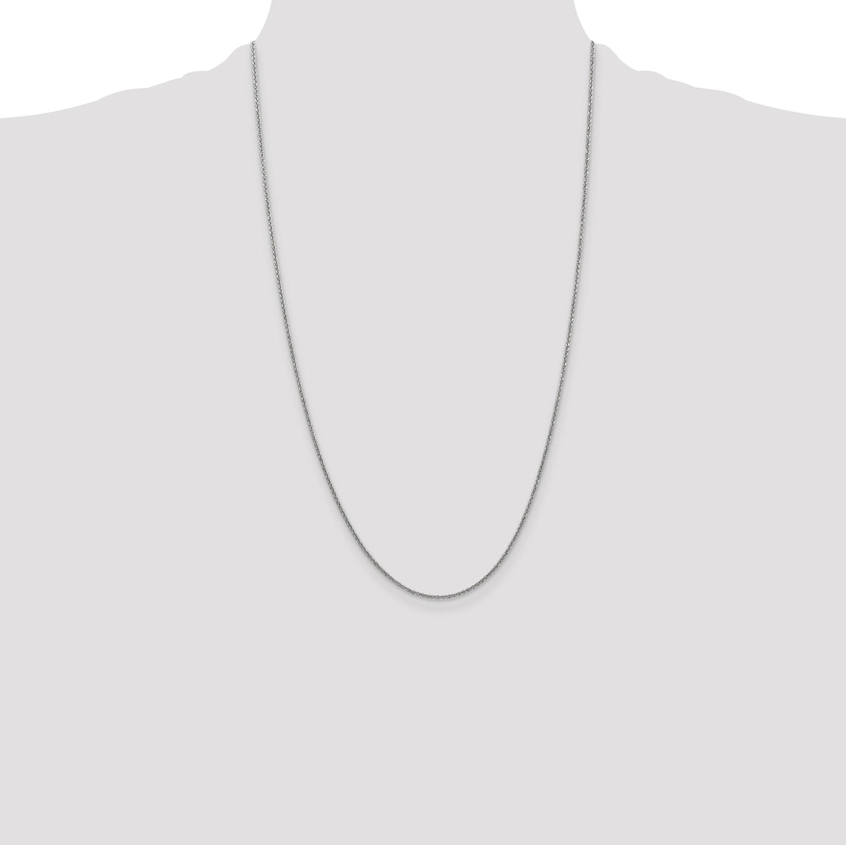 14k White Gold 1.4mm Round Open Link Cable Chain-PEN137-26
