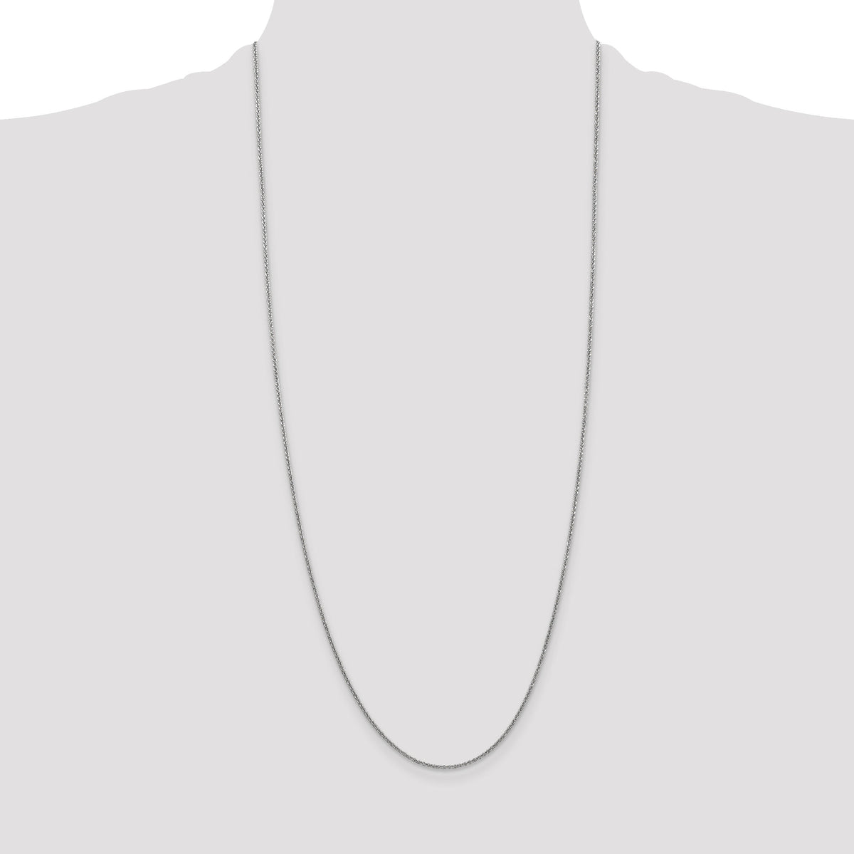 14k White Gold 1.4mm Round Open Link Cable Chain-PEN137-30