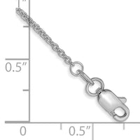 14k White Gold 1.4mm Round Open Link Cable Chain Anklet-PEN137-9