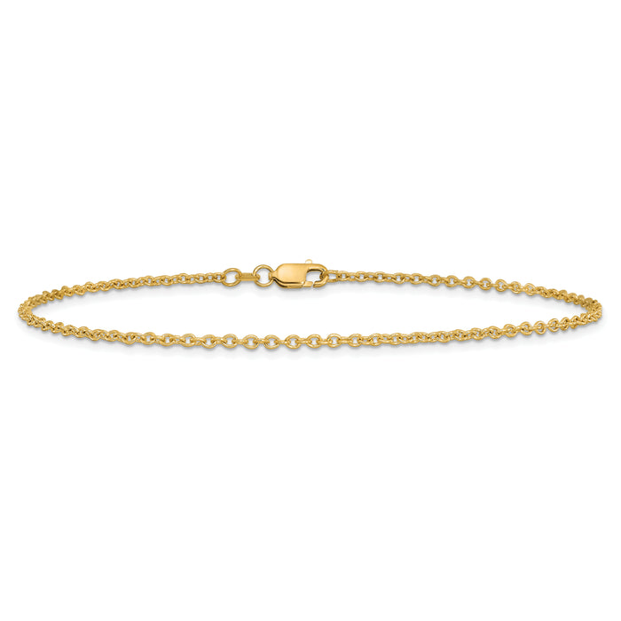 14k 1.8mm Forzantine Cable Chain Anklet-PEN138-10