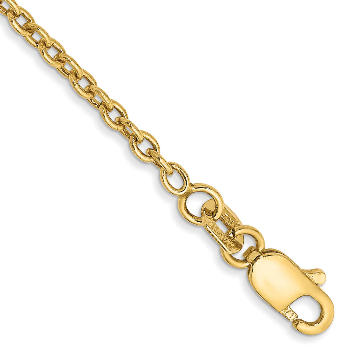 14k 1.8mm Forzantine Cable Chain Anklet-PEN138-10