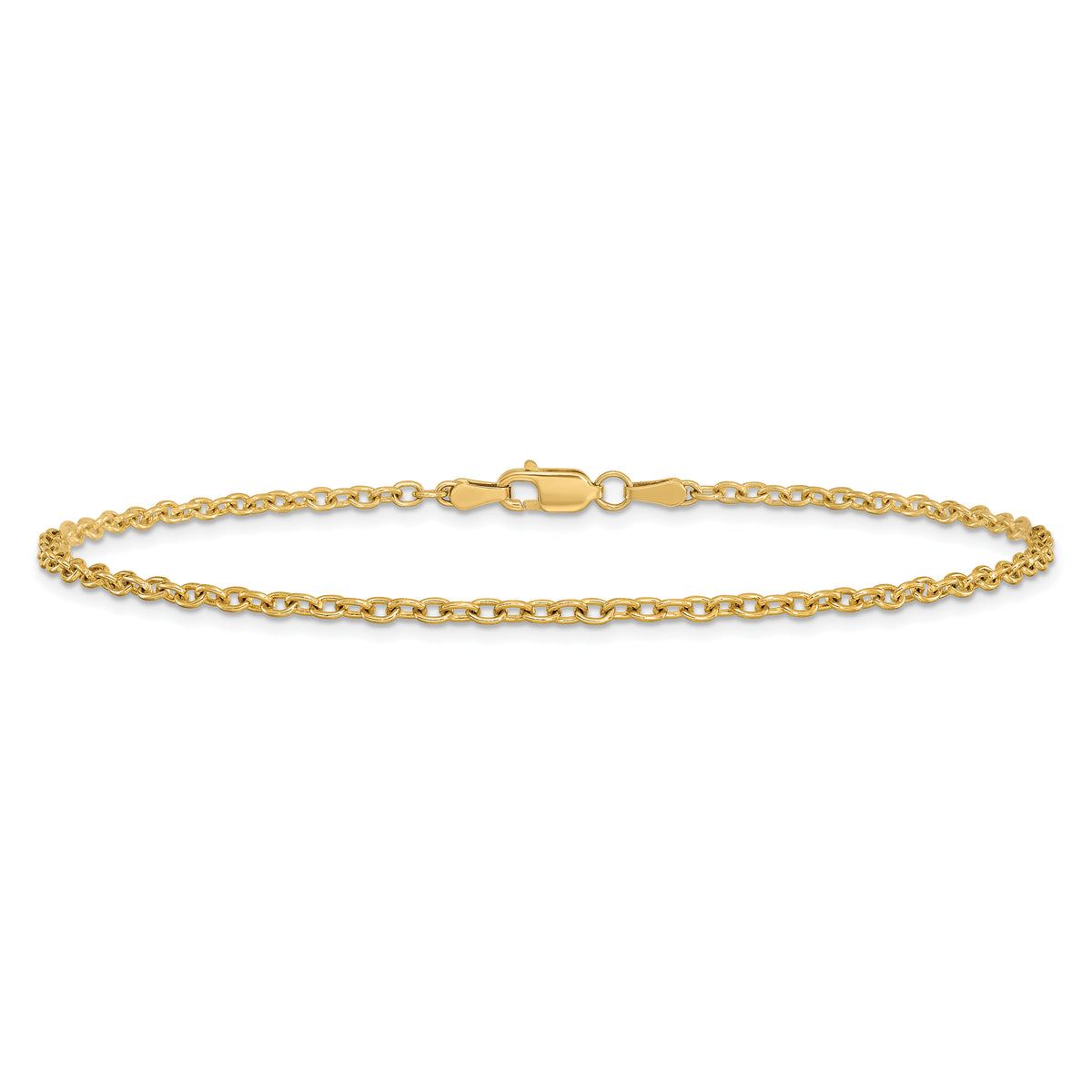 14k 2.2mm Forzantine Cable Chain Anklet-PEN139-10