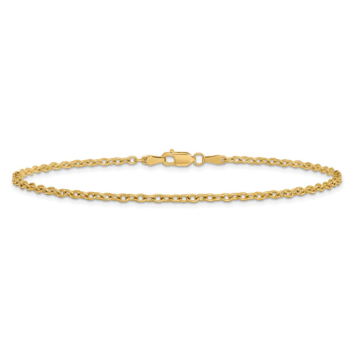 14k 2.2mm Forzantine Cable Chain Anklet-PEN139-10