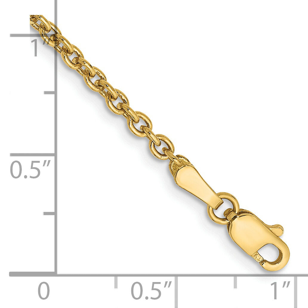 14k 2.2mm Forzantine Cable Chain Anklet-PEN139-9