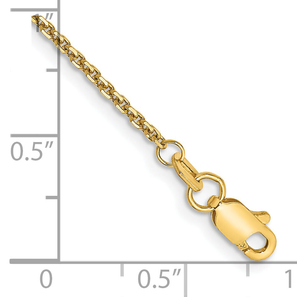 14k 1.45mm D/C Cable Chain Anklet-PEN140-9