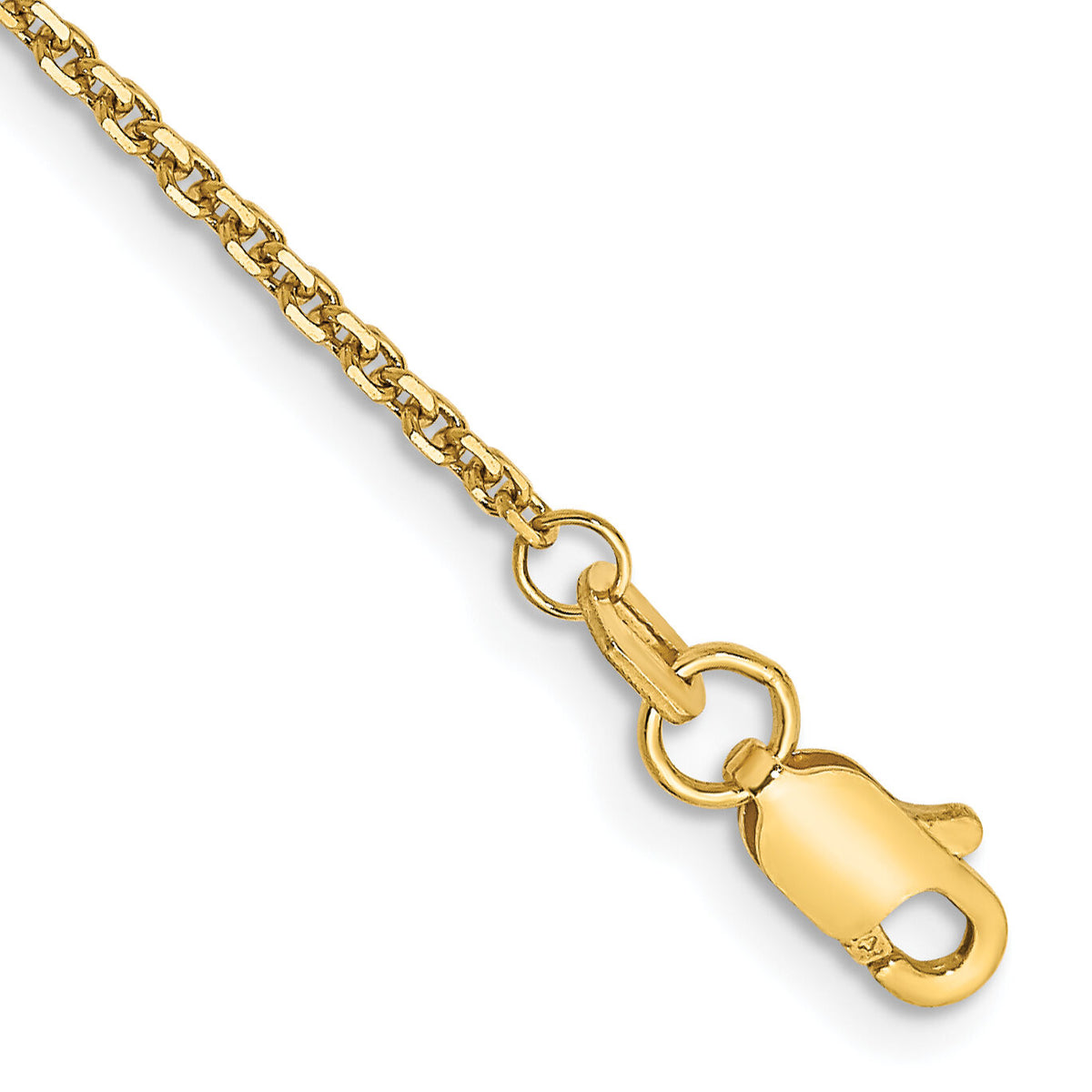 14k 1.45mm D/C Cable Chain Anklet-PEN140-9
